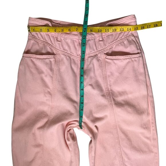 Free People City of Lights Soft Pink High Waist Tapered Cotton Pants Size 31 NWT - Picture 11 of 13
